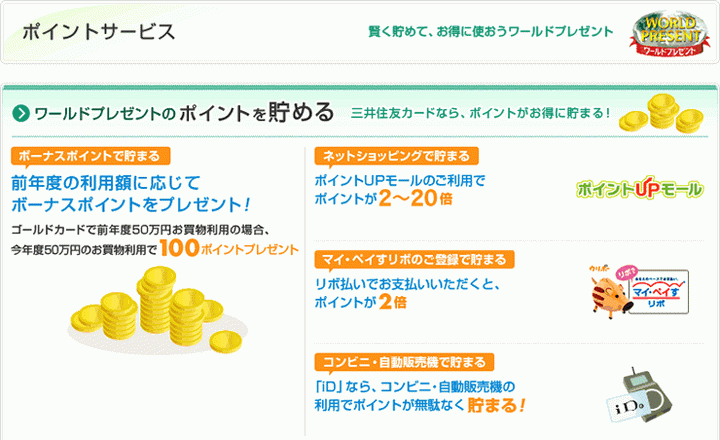 三井住友VISAクラシックカードのポイント・マイレージプログラム