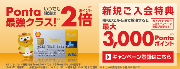 シェルPontaクレジットカードの特徴1