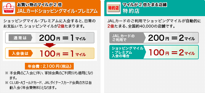 JAL・VISAカード（普通カード）の主なサービス