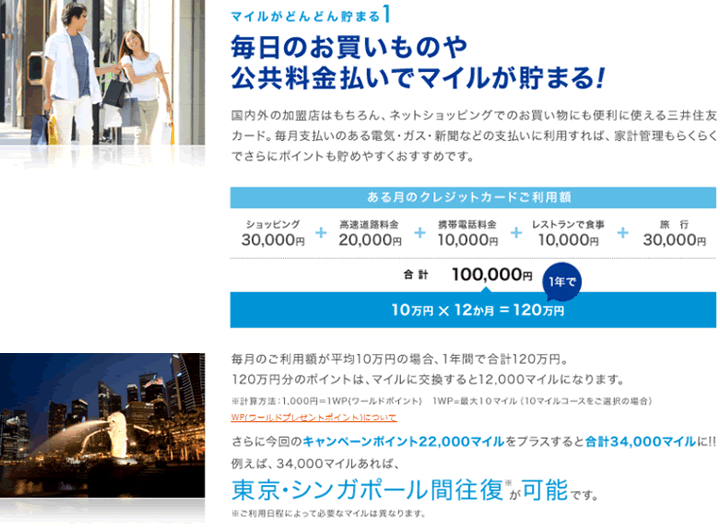 ANA VISA 一般カードのポイント・マイレージプログラム