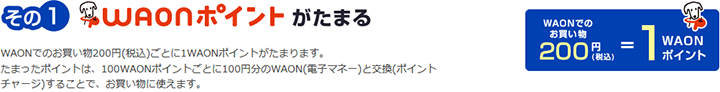 イオンカード（WAON一体型）の主なサービス